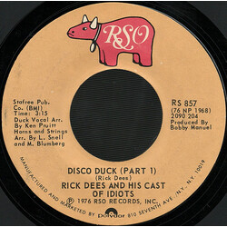 Rick Dees & His Cast Of Idiots Disco Duck Vinyl 7" USED
