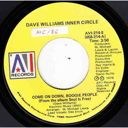David Williams (2) Come On Down, Boogie People Vinyl 7" USED