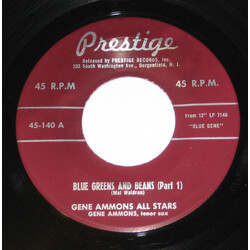 Gene Ammons' All Stars Blue Greens And Beans Vinyl 7" USED