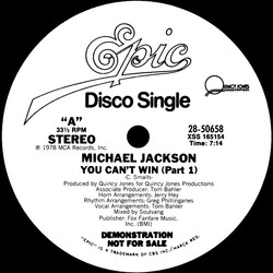 Michael Jackson You Can't Win Vinyl 12" USED
