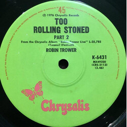 Robin Trower Too Rolling Stoned (Live) Vinyl 7" USED