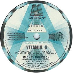 Smokey Robinson Vitamin U Vinyl 7" USED
