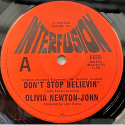 Olivia Newton-John Don't Stop Believin' Vinyl 7" USED