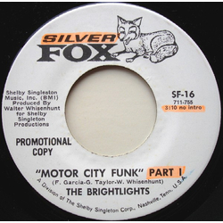 The Brightlights (2) Motor City Funk Vinyl 7" USED