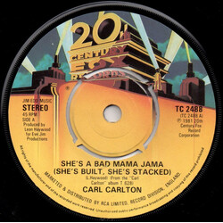 Carl Carlton She's A Bad Mama Jama (She's Built, She's Stacked) Vinyl 7" USED
