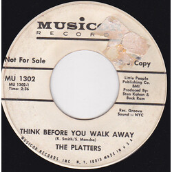 The Platters Think Before You Walk Away USED VINYL 7INCH 45 RPM SINGLE PROMO