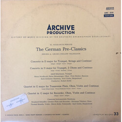 Georg Philipp Telemann / Bach-Orchester Hamburg / Camerata Instrumentale Der Hamburger Telemann-Gesellschaft 2 Concertos For Trumpet / 2 Quartets Viny