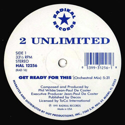 2 Unlimited Get Ready For This Vinyl 12" USED