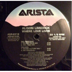 Alison Limerick Where Love Lives Vinyl 12" USED