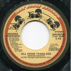 George Harrison All Those Years Ago Vinyl 7" USED