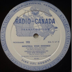 CBC Montreal Wind Ensemble / Kelsey Jones (2) / Mario Duschenes / R. Murray Schafer Concerto For Harpsichord And Eight Wind Instruments Vinyl LP USED