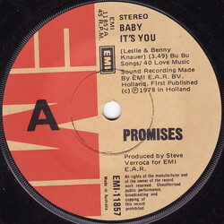Promises Baby It's You Vinyl 7" USED