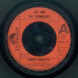 Jay & The Techniques Number Wonderful Vinyl 7" USED