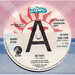 Barry Ryan Do That Vinyl 7" USED