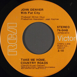 John Denver / Fat City Take Me Home, Country Roads Vinyl 7" USED