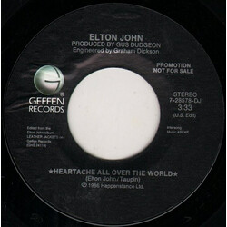 Elton John Heartache All Over The World Vinyl 7" USED