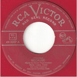 Mario Lanza Because / For You Alone Vinyl 7" USED