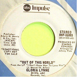 Gloria Lynne Out Of This World Vinyl 7" USED