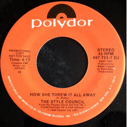 The Style Council How She Threw It All Away Vinyl 7" USED