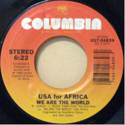 USA For Africa We Are The World Vinyl 7" USED