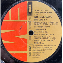 Tom Jones No-one Gave Me Love Vinyl 7" USED
