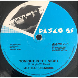 Althea Rosemarie Tonight Is The Night Vinyl 12" USED