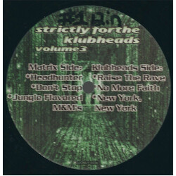 Various Strictly For The Klubheads Volume 3 Vinyl 12" USED
