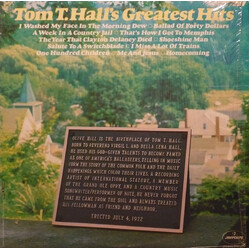 Tom T. Hall Tom T. Hall's Greatest Hits Vinyl LP USED
