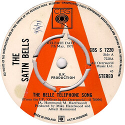 The Satin Bells The Belle Telephone Song Vinyl 7" USED