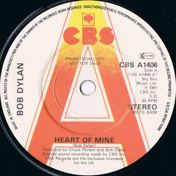 Bob Dylan Heart Of Mine Vinyl 7" USED