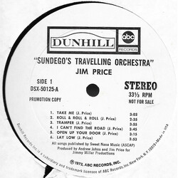 Jim Price Sundego's Travelling Orchestra Vinyl LP USED
