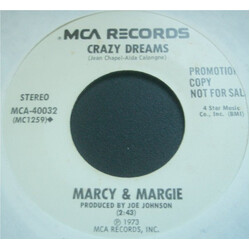 Marcy & Margie Crazy Dreams / He Fiddled His Way Into My Heart Vinyl 7" USED