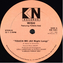 Wish (3) / Fonda Rae Touch Me (All Night Long) Vinyl 12" USED
