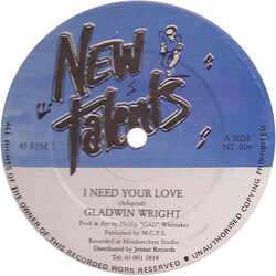 Gladwin Wright I Need Your Love / When You're Young Vinyl 12" USED