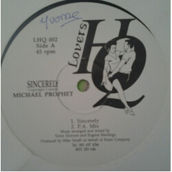 Michael Prophet Sincerely Vinyl 12" USED