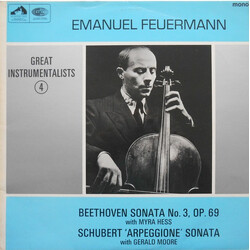 Franz Schubert / Ludwig van Beethoven / Emanuel Feuermann 'Arpeggione' Sonata / Sonata No. 3, Op. 69 Vinyl LP USED