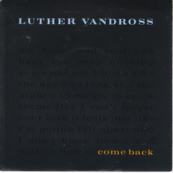 Luther Vandross Come Back Vinyl 7" USED