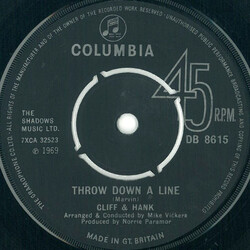 Cliff Richard / Hank Marvin Throw Down A Line Vinyl 7" USED