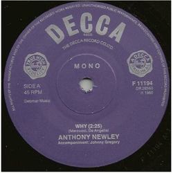 Anthony Newley Why Vinyl 7" USED