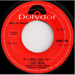 James Brown I'm A Greedy Man Vinyl 7" USED