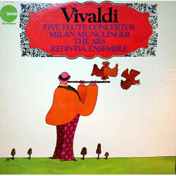 Antonio Vivaldi / Milan Munclinger / Ars Rediviva Ensemble Five Flute Concertos Vinyl LP USED