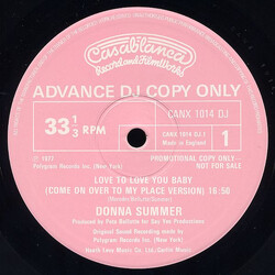 Donna Summer Love To Love You Baby Vinyl 12" USED