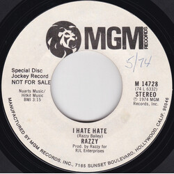 Razzy Bailey I Hate Hate Vinyl 7" USED