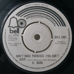 The Glitter Band Don't Make Promises (You Can't Keep) Vinyl 7" USED