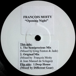 François Moity Opening Night USED VINYL 12INCH WHITE LABEL