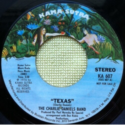 The Charlie Daniels Band Texas USED VINYL 7INCH 45 RPM PROMO