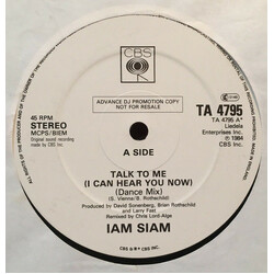 Iam Siam Talk To Me (I Can Hear You Now) Vinyl 12" USED