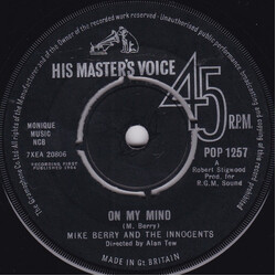 Mike Berry / The Innocents (9) On My Mind Vinyl 7" USED