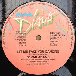 Bryan Adams Let Me Take You Dancing Vinyl 12" USED