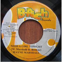Wayne Marshall Need A Girl Tonight Vinyl 7" USED
